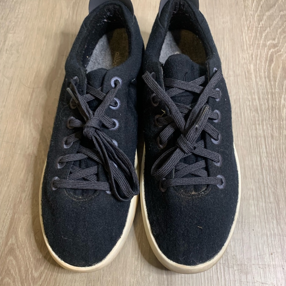 Allbirds Men's Black Wool Sneakers with Cream Soles